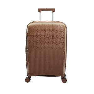 Brown - Omaska 20" Smart PP 8 Wheel Travel Luggage Small (Hand Luggage) 12kg